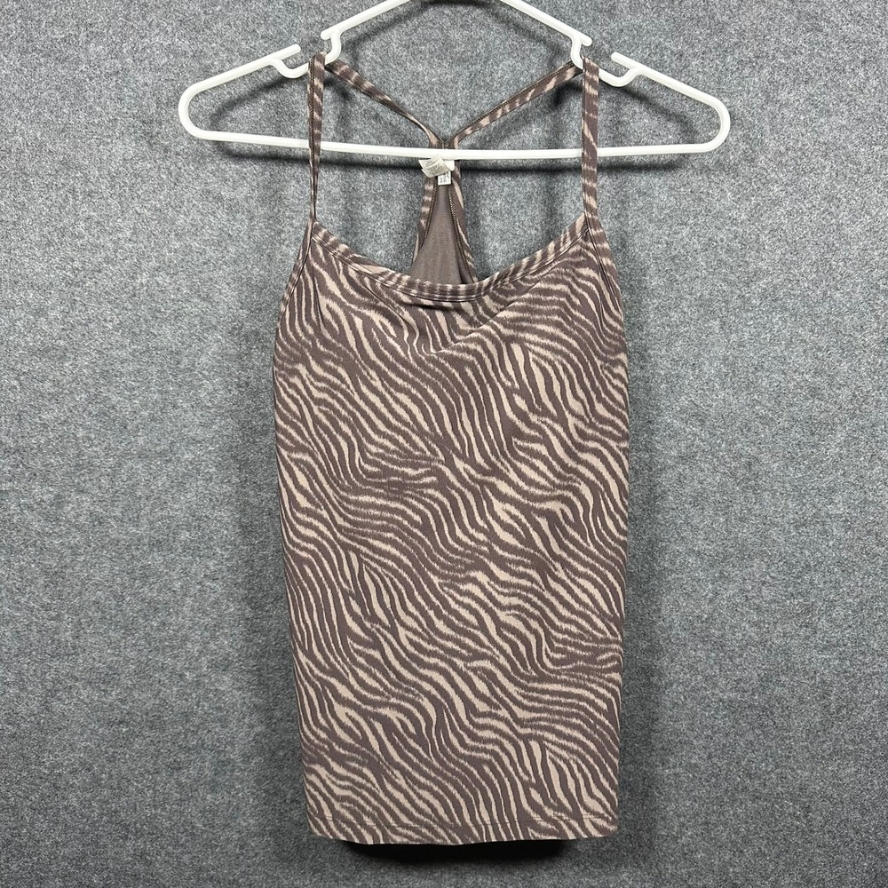 OFFLINE by Aerie Womens XL Brown Zebra Print Active Tank Top Built-In Bra
